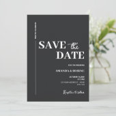 Minimalistisch zwart-wit Save the Date Kaart (Staand voorkant)