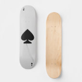 Minimalistisch zwart-wit schoppenaas skateboard (Voorkant)