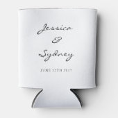 Minimalistisch zwart-wit script bruiloft Custom Blikjeskoeler (Voorkant)