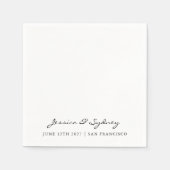 Minimalistisch zwart-wit script bruiloft Custom Servet (Voorkant)