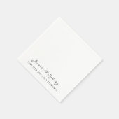 Minimalistisch zwart-wit script bruiloft Custom Servet (Hoek)