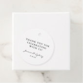 Minimalistisch zwart-wit script Custom Bedankt Bedankjes Labels (In situ)