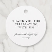 Minimalistisch zwart-wit script Custom Bedankt Bedankjes Labels (Voorkant)