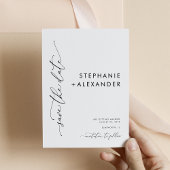 Minimalistisch zwart-wit sparen de Datum Kaart