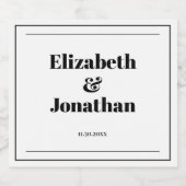 Minimalistisch zwart-wit sparkling wijnetiket (Enkel label)