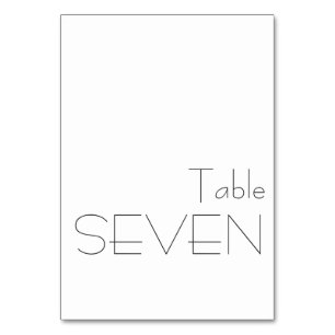 Minimalistisch zwart-wit speeltupografie SEVEN Kaart