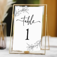 Minimalistisch zwart wit tak blad bruiloft