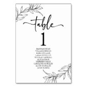 Minimalistisch zwart wit tak blad bruiloft kaart (Voorkant)