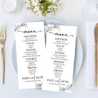 Minimalistisch zwart wit tak blad bruiloft
