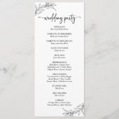 Minimalistisch zwart wit tak blad bruiloft programma (Achterkant)