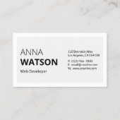 Minimalistisch zwart-wit Vet & qr code Contactkaartje (Achterkant)