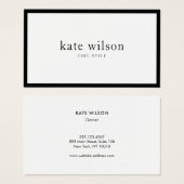 Minimalistisch zwart-wit visitekaartje (Voorkant /achterkant)