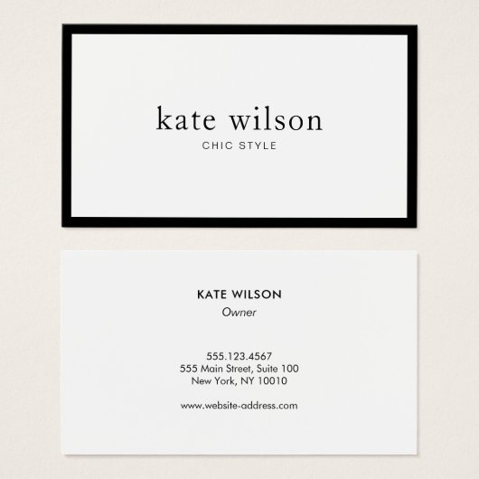 Minimalistisch zwart-wit visitekaartje (Voorkant /achterkant)