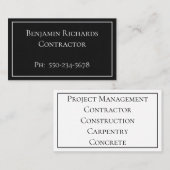 Minimalistisch zwart-wit Visitekaartje (Voorkant / Achterkant)