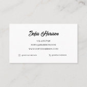 Minimalistisch zwart-wit visitekaartje (Achterkant)