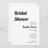 Minimalistisch zwart-wit Vrijgezellenfeest Kaart (Voorkant / Achterkant)