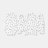 Minimalistisch zwart-wit winterpatroon bedankdoosjes (Uitgevouwen)