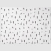 Minimalistisch zwart-wit winterpatroon tissuepapier (Voorkant)