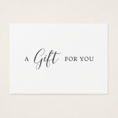 Minimalistisch zwart witcadeaucertificaat visitekaartje (Voorkant)