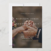 Minimalistisch zwart-witfotohuwelijk kaart (Voorkant)