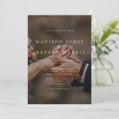 Minimalistisch zwart-witfotohuwelijk kaart (Staand voorkant)