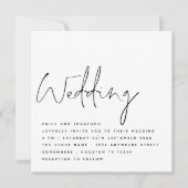Minimalistisch zwart withandschrift met handschrif kaart (Voorkant)