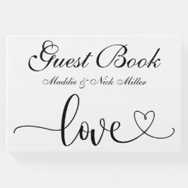 Minimalistisch zwart-withuwelijk gastenboek
