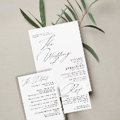 Minimalistisch zwart-withuwelijk kaart