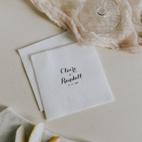 Minimalistisch zwart-withuwelijk Napkins