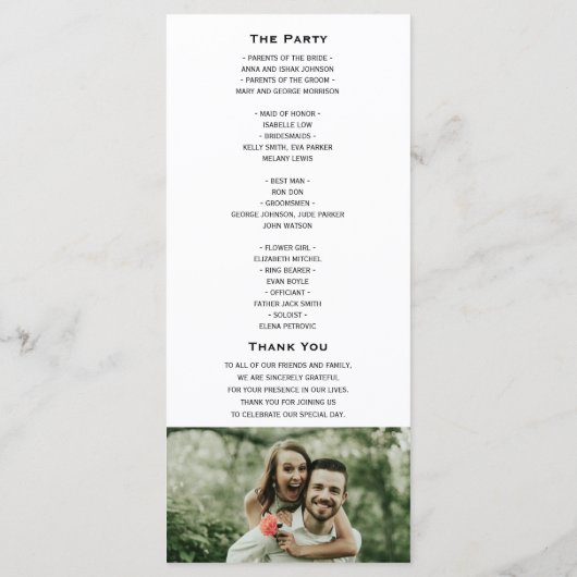 Minimalistisch zwart-withuwelijk programma (Achterkant)