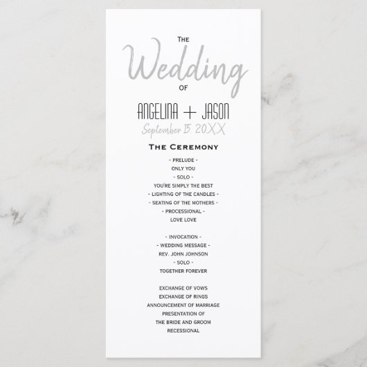 Minimalistisch zwart-withuwelijk programma (Voorkant)