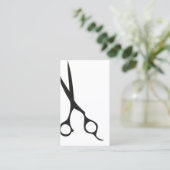 Minimalistisch zwart witkapsalon visitekaartje (Staand voorkant)