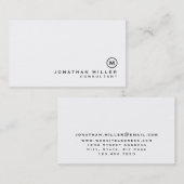 Minimalistisch zwart-witmonogram consultant visitekaartje (Voorkant / Achterkant)