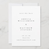 Minimalistisch zwart-witpaar foto-bruiloft save the date (Voorkant)