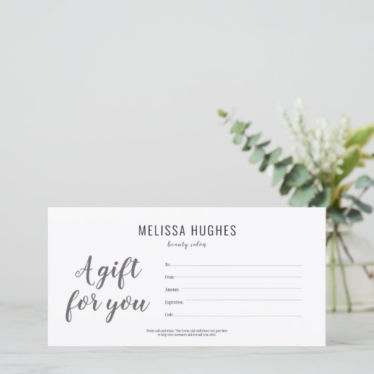 Minimalistisch zwart-witscriptcertificaat (Staand voorkant)