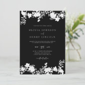 Minimalistisch zwart | Witte QR Code Bloemenbruilo Kaart (Staand voorkant)