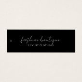 Minimalistisch Zwart Zakelijk Label Hang Label Mini Visitekaartjes (Voorkant)