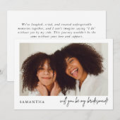 Minimalistisch zwarte chic-fotobriefvormig voorste (Voorkant / Achterkant)