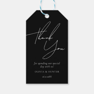Minimalistisch zwarte chic Weddenschap voor Labels Cadeaulabel