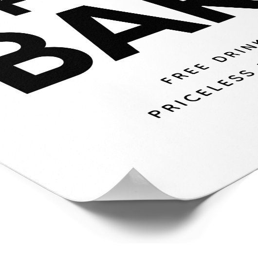 Minimalistisch zwarte en witte open bruiloft poster (Hoek)