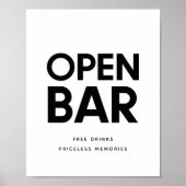 Minimalistisch zwarte en witte open bruiloft poster (Voorkant)