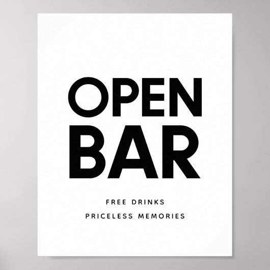 Minimalistisch zwarte en witte open bruiloft poster (Voorkant)