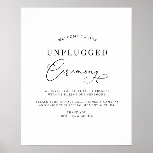 Minimalistisch zwarte witte bruiloft zonder stopco poster (Voorkant)