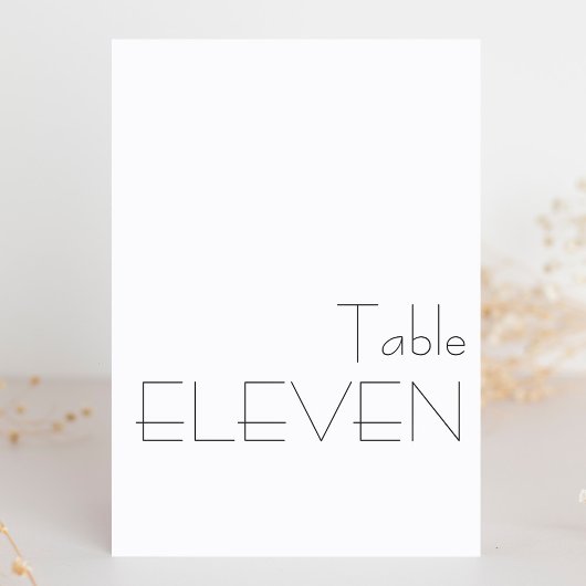 Minimalistisch zwarte witte speelTypografie ELEVEN Kaart