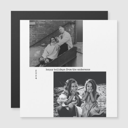 Minimalistisch zwarte witte Typografie (Voorkant / Achterkant)