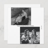 Minimalistisch zwarte witte Typografie Feestdagenkaart (Voorkant / Achterkant)