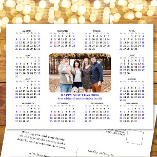 Minimalistische 2025 Kalender Moderne Familiefoto Feestdagenkaart