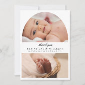 Minimalistische 2 foto geboorte aankondiging dank  (Voorkant)