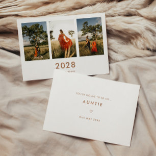 Minimalistische 3-foto's Nieuwe Tante Zwangerschap Aankondiging