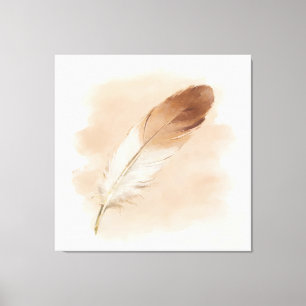 Minimalistische 3D-olieverf neutrale bruine verfve Canvas Afdruk